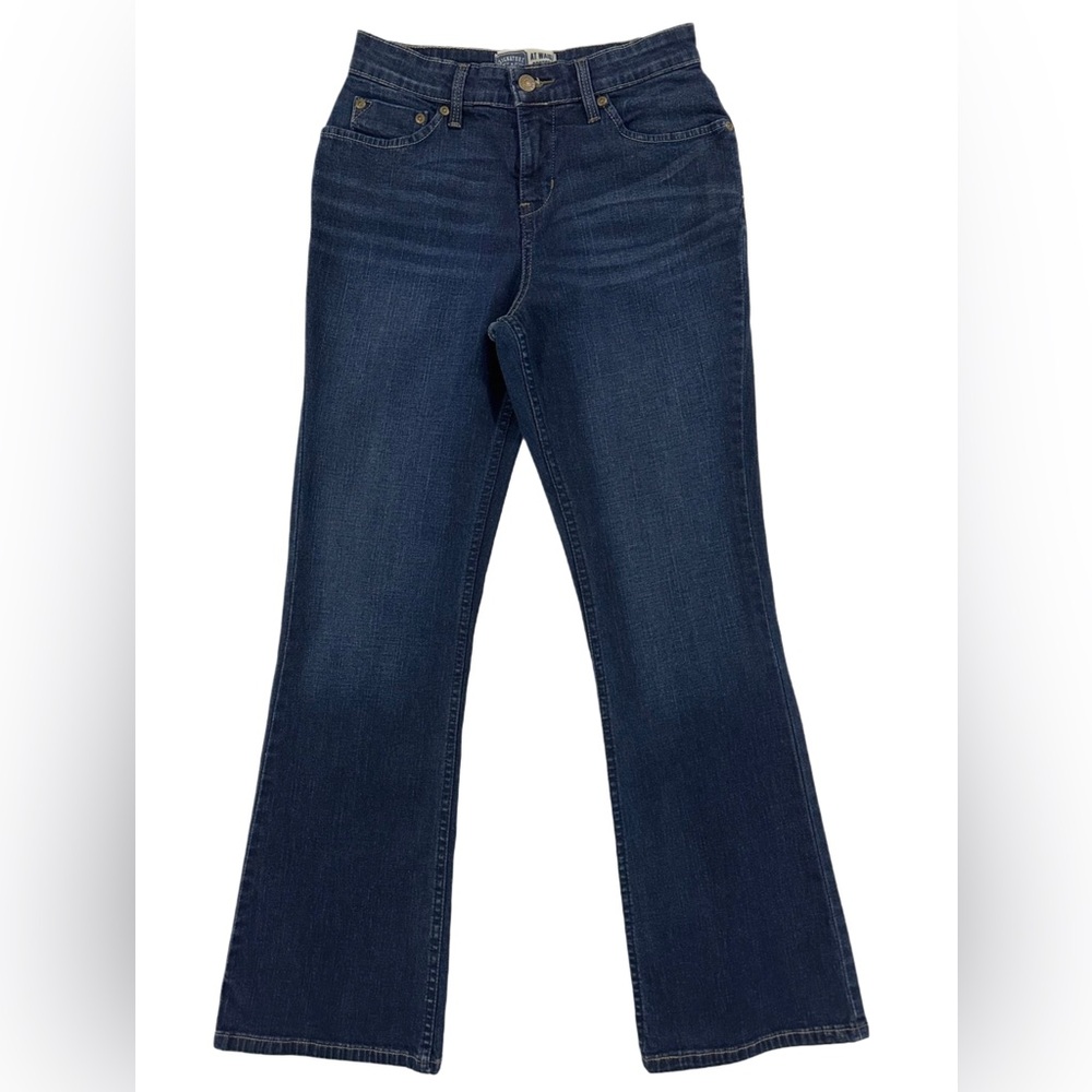 Signature Levi Strauss At Waste Boot Cut Women’s Size 4 Short Dark Wash Stretch